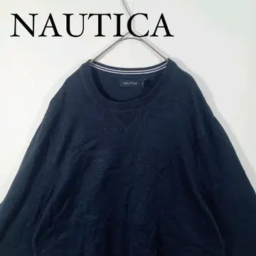 NAUTICA 네이비 크루넥 니트 노티카 L