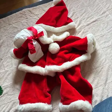곰 봉제 인형 빨간색 산타 코스튬 세트