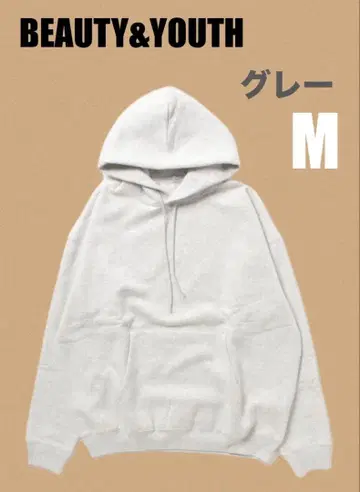 BEAUTY&YOUTH 풀오버 후드티 그레이 M 1회 착용 새상품급