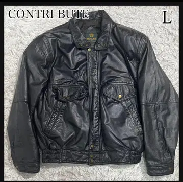 CONTRI BUTE 블랙 가죽 자켓 L 사이즈 블루종