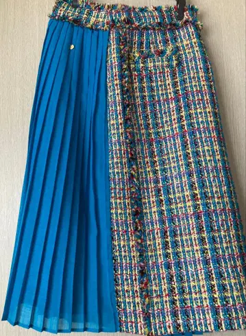 뮤베르 의 트위드 플리츠 스커트