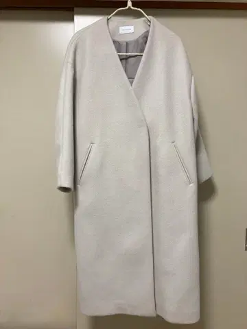 그린 레이블 릴랙싱 롱 코트 라이트 그레이