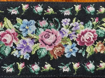 쁘띠포앙 양면 꽃무늬 자수 안경 케이스 블랙 - wb