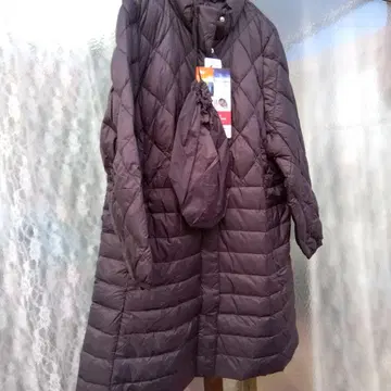 다운 퀼팅 패턴 3L 롱 코트