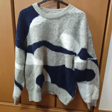 [ 빅 사이즈 ] 그레이 네이비 니트 3L