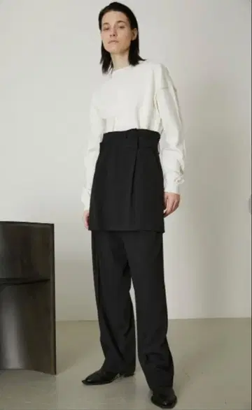 RIM.ARK 블랙 와이드 팬츠 36