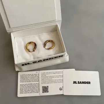 미사용품 JIL SANDER 골드 후프 귀걸이