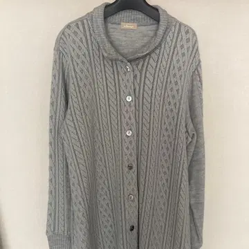 그레이 케이블 짜임 긴팔 가디건