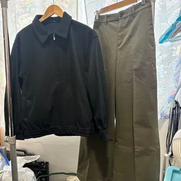 UNIQLO 숏 블루종과 와이드 팬츠 세트