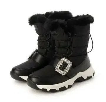 퍼 장식 비쥬 스노우 부츠 DIANA