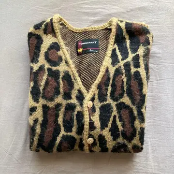 새상품급 TOWNCRAFT 레오파드 무늬 가디건