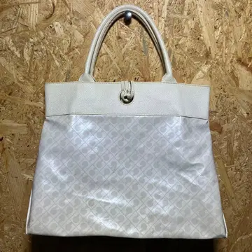 게라르디니 화이트 토트백 합성 피혁