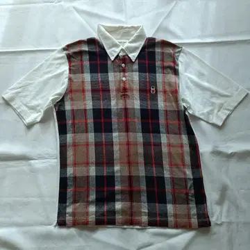 매킨토시 체크 무늬 피케 셔츠