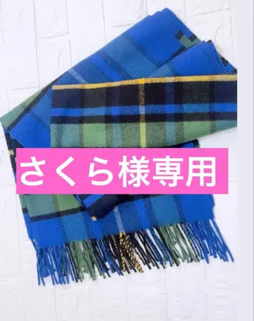 Johnstons 캐시미어 체크 무늬 스톨