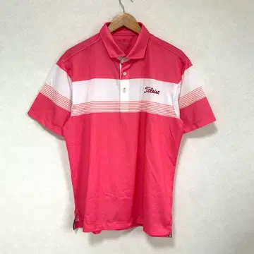 Titleist 핑크 스트라이프 피케 셔츠 LL 타이틀리스트 남성용 빅