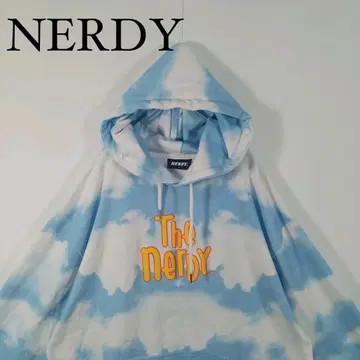 NERDY 구름 패턴 올 패턴 후드티 널디 L