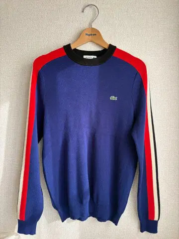 100% 파인 울 LACOSTE 네이비 니트 스웨터