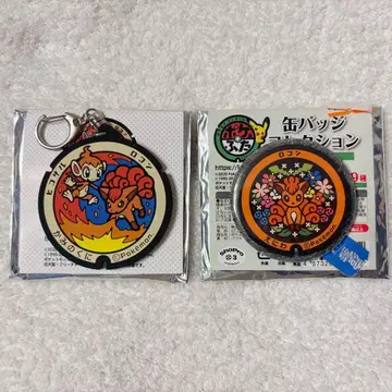 포켓몬스터 뚜껑 캔뱃지 러버 키링 로콘 세트 에니와 카미노쿠니