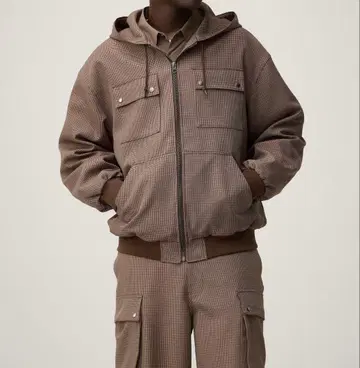 GU 집업 후드티 BROWN M