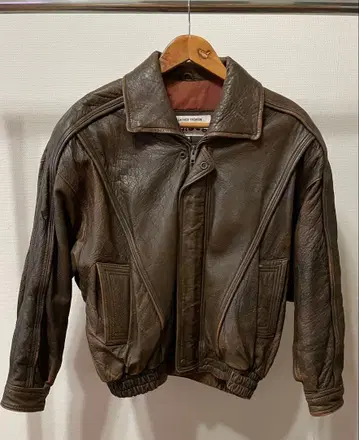 DISCO 가죽 자켓 사이즈 38 다크 브라운