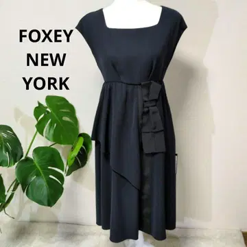 폭시 FOXEY 블랙 리본 포함 드레이프 원피스