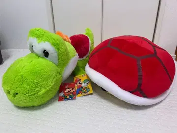 슈퍼 마리오 특대 사이즈 봉제 인형 등껍질 빨강 요시 2체 묶음 판매