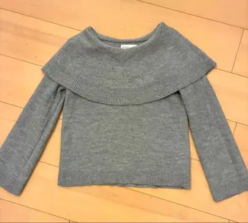 noble 노블 케이프 칼라 니트 그레이