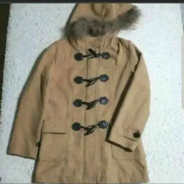 베이지 더플 코트 퍼 포함