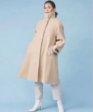 [CELFORD] A라인 스탠드 카라 코트 라이트 베이지 38