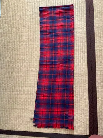 빨간색과 파란색 체크 무늬 스톨