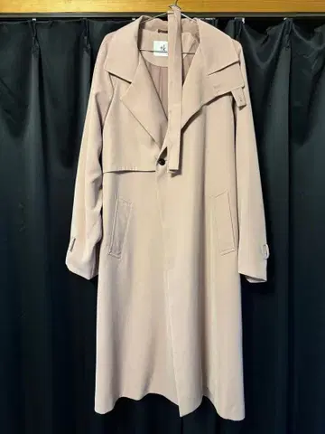 tk. 핑크 트렌치코트 허리 벨트 포함