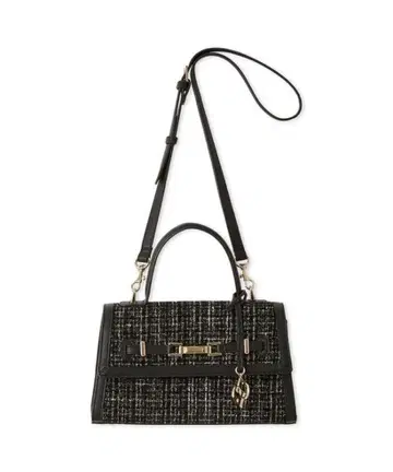 트위드 스퀘어 핸드백 셀피오르