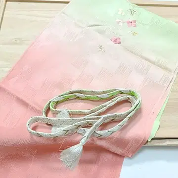 26 허리띠 오비 장식 천 세트 그린 핑크