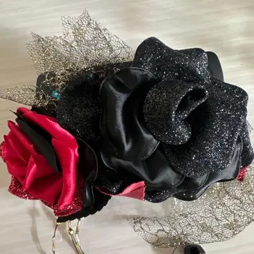 코사지 성인식 머리 장식 장미 헤어 클립 머리핀 코스프레