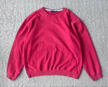 90s 캐나다제 nautica 맨투맨 풀오버 빨간색 오버 사이즈