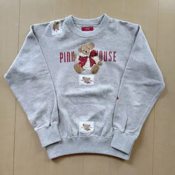 [ 새상품급 ] PINK HOUSE 곰 테디베어 맨투맨 그레이