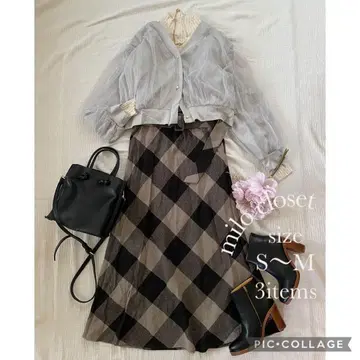 담화 체크 스커트 세트 여성 의류 묶음 판매 셋업 코디 판매
