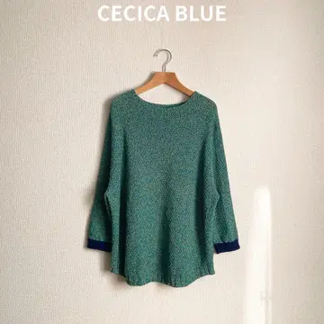 CECICA BLUE 세시카 블루 니트 스웨터 그린 그린 면 일본제