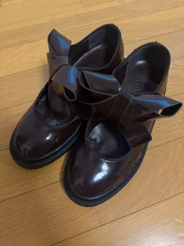 Merry Jenny 리본 러버 슈즈 브라운 M 사이즈