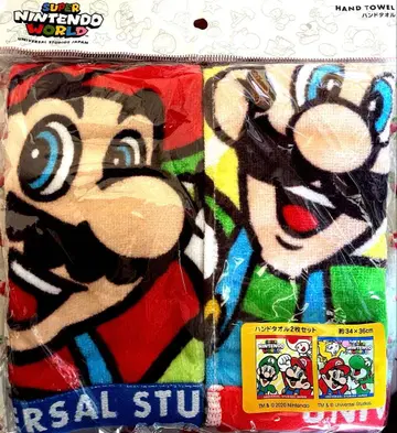 새상품 유니버셜 스튜디오 슈퍼 마리오 핸드 타월 2장 세트