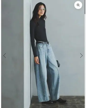 anuans 사이드 턱 캐주얼 와이드 데님 택 포함 미사용 새상품