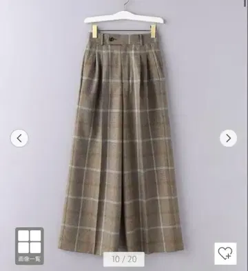 unitedarrows 글렌체크 와이드 팬츠 울 여성용