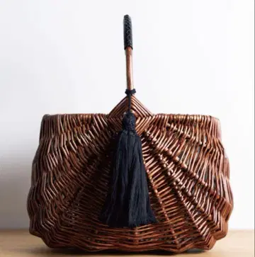 새상품 Pale Jute weekend basket 이시다 유리코 와이드