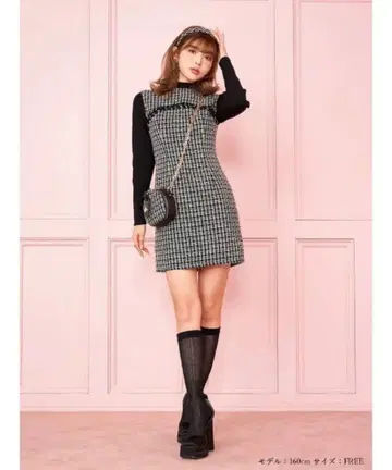 Darich 다리치 셔츠 도킹 트위드 미니 원피스