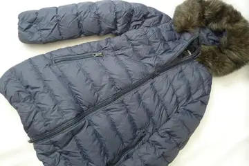 DUVETICA 퍼 후드 부착 다운 코트 네이비 42 M