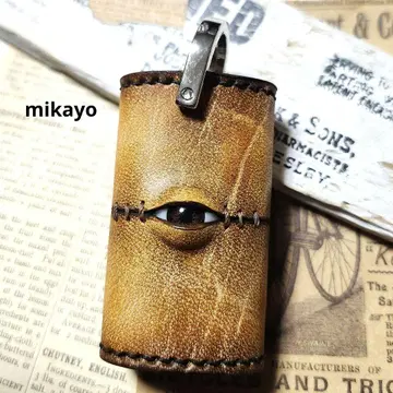 도치기 가죽 눈알 디자인 키케이스