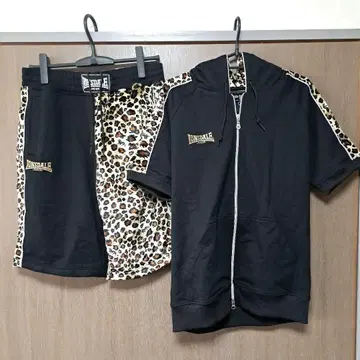 Lonsdale 후드 부착 저지 블랙/레오파드 무늬 셋업