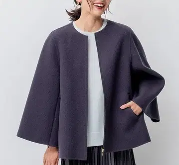 23구 49500엔 작은 사이즈 32 울 리버 케이프 자켓