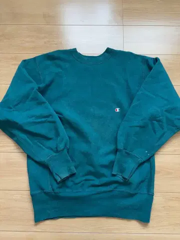 챔피온 리버스 위브 터콰이즈 그린 USA제 눈 달린 XL!