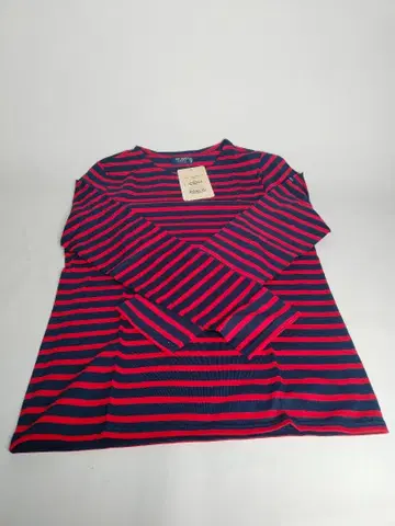 SAINT JAMES 긴팔 상의 빨간색/네이비 스트라이프